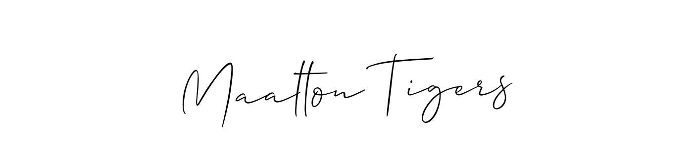 Similarly Allison_Script is the best handwritten signature design. Signature creator online .You can use it as an online autograph creator for name Maalton Tigers. Maalton Tigers signature style 2 images and pictures png