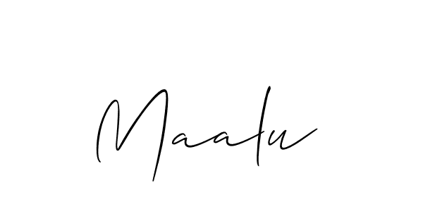 Make a beautiful signature design for name Maalu . With this signature (Allison_Script) style, you can create a handwritten signature for free. Maalu  signature style 2 images and pictures png