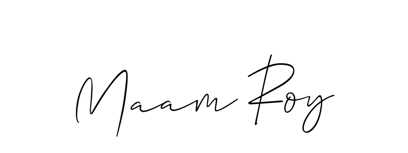 You should practise on your own different ways (Allison_Script) to write your name (Maam Roy) in signature. don't let someone else do it for you. Maam Roy signature style 2 images and pictures png