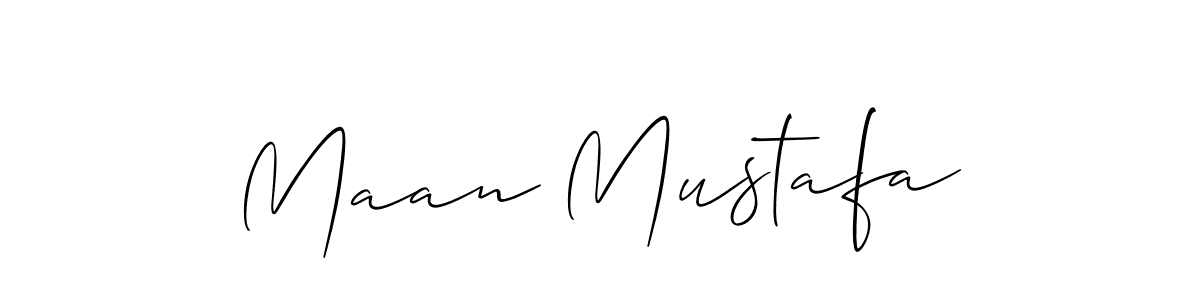 Create a beautiful signature design for name Maan Mustafa. With this signature (Allison_Script) fonts, you can make a handwritten signature for free. Maan Mustafa signature style 2 images and pictures png