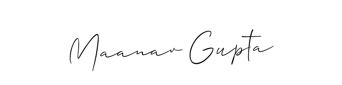 Make a beautiful signature design for name Maanav Gupta. With this signature (Allison_Script) style, you can create a handwritten signature for free. Maanav Gupta signature style 2 images and pictures png
