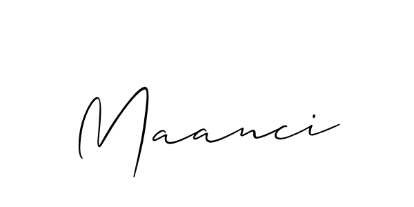 Create a beautiful signature design for name Maanci. With this signature (Allison_Script) fonts, you can make a handwritten signature for free. Maanci signature style 2 images and pictures png