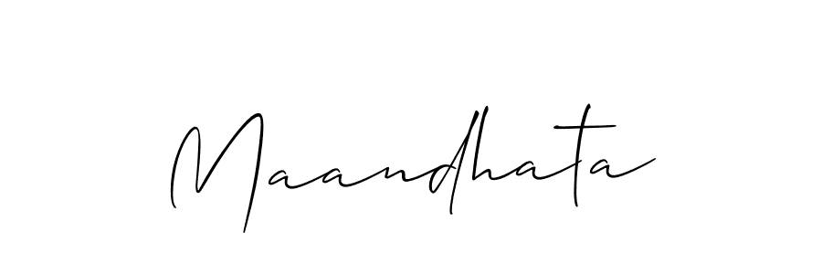 Design your own signature with our free online signature maker. With this signature software, you can create a handwritten (Allison_Script) signature for name Maandhata. Maandhata signature style 2 images and pictures png