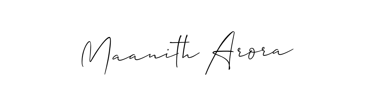 Maanith Arora stylish signature style. Best Handwritten Sign (Allison_Script) for my name. Handwritten Signature Collection Ideas for my name Maanith Arora. Maanith Arora signature style 2 images and pictures png