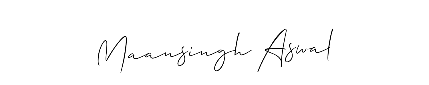 Create a beautiful signature design for name Maansingh Aswal. With this signature (Allison_Script) fonts, you can make a handwritten signature for free. Maansingh Aswal signature style 2 images and pictures png