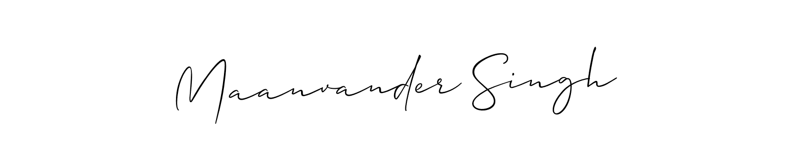 Allison_Script is a professional signature style that is perfect for those who want to add a touch of class to their signature. It is also a great choice for those who want to make their signature more unique. Get Maanvander Singh name to fancy signature for free. Maanvander Singh signature style 2 images and pictures png