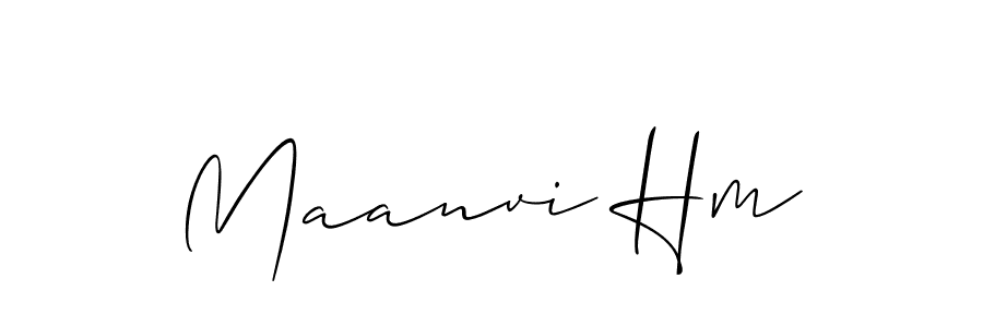 Also we have Maanvi Hm name is the best signature style. Create professional handwritten signature collection using Allison_Script autograph style. Maanvi Hm signature style 2 images and pictures png