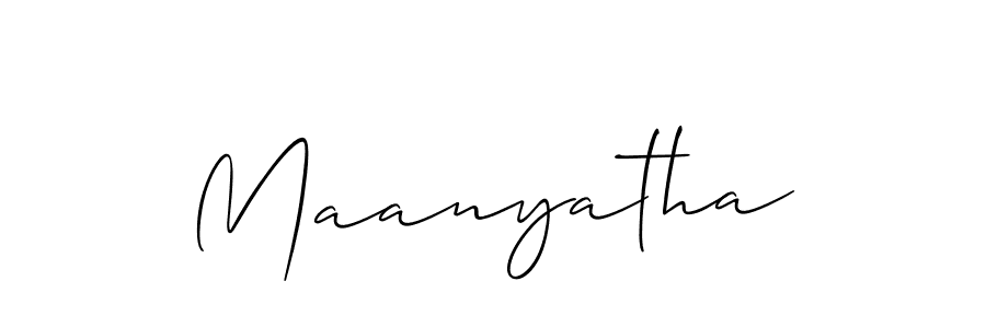 Design your own signature with our free online signature maker. With this signature software, you can create a handwritten (Allison_Script) signature for name Maanyatha. Maanyatha signature style 2 images and pictures png