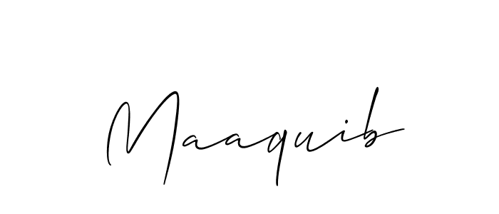 How to make Maaquib signature? Allison_Script is a professional autograph style. Create handwritten signature for Maaquib name. Maaquib signature style 2 images and pictures png