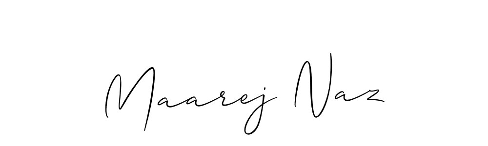 You should practise on your own different ways (Allison_Script) to write your name (Maarej Naz) in signature. don't let someone else do it for you. Maarej Naz signature style 2 images and pictures png