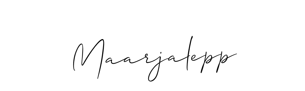 How to make Maarjalepp signature? Allison_Script is a professional autograph style. Create handwritten signature for Maarjalepp name. Maarjalepp signature style 2 images and pictures png