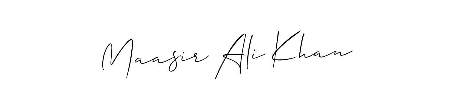 You should practise on your own different ways (Allison_Script) to write your name (Maasir Ali Khan) in signature. don't let someone else do it for you. Maasir Ali Khan signature style 2 images and pictures png