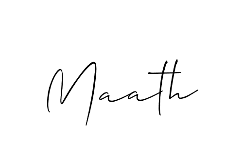 Use a signature maker to create a handwritten signature online. With this signature software, you can design (Allison_Script) your own signature for name Maath. Maath signature style 2 images and pictures png