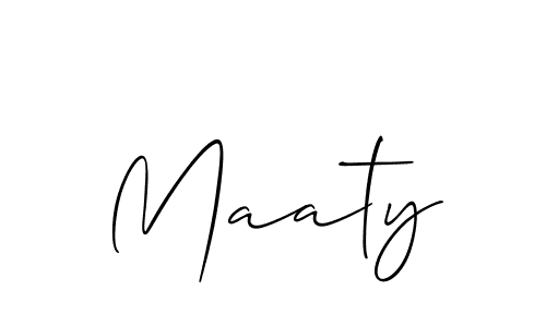 How to make Maaty signature? Allison_Script is a professional autograph style. Create handwritten signature for Maaty name. Maaty signature style 2 images and pictures png