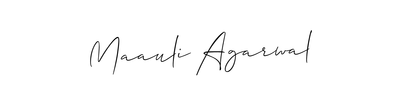 Make a short Maauli Agarwal signature style. Manage your documents anywhere anytime using Allison_Script. Create and add eSignatures, submit forms, share and send files easily. Maauli Agarwal signature style 2 images and pictures png