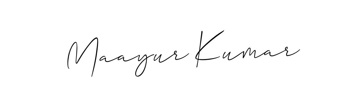 How to make Maayur Kumar signature? Allison_Script is a professional autograph style. Create handwritten signature for Maayur Kumar name. Maayur Kumar signature style 2 images and pictures png