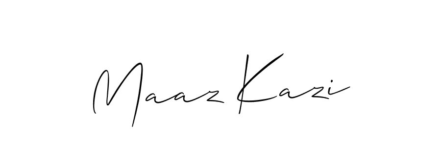 Create a beautiful signature design for name Maaz Kazi. With this signature (Allison_Script) fonts, you can make a handwritten signature for free. Maaz Kazi signature style 2 images and pictures png