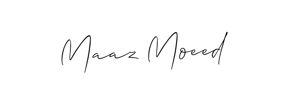 How to make Maaz Moeed signature? Allison_Script is a professional autograph style. Create handwritten signature for Maaz Moeed name. Maaz Moeed signature style 2 images and pictures png