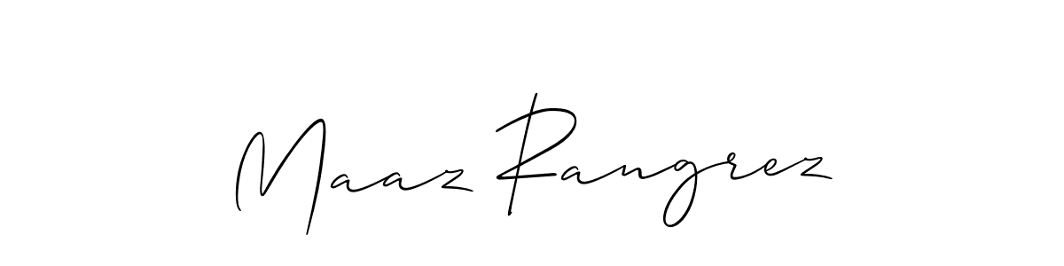 Make a short Maaz Rangrez signature style. Manage your documents anywhere anytime using Allison_Script. Create and add eSignatures, submit forms, share and send files easily. Maaz Rangrez signature style 2 images and pictures png