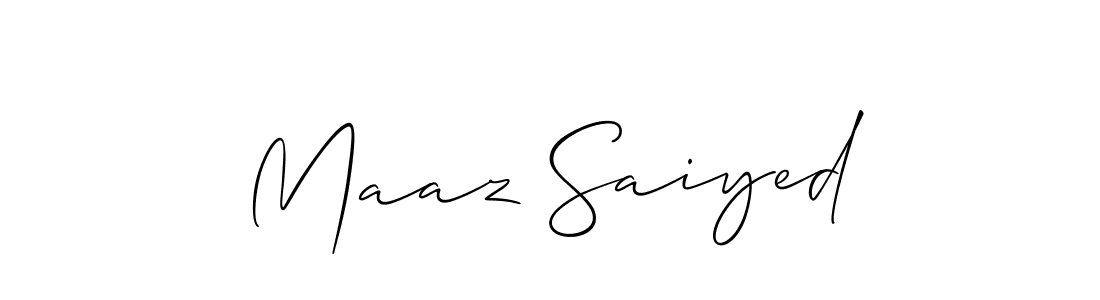 How to Draw Maaz Saiyed signature style? Allison_Script is a latest design signature styles for name Maaz Saiyed. Maaz Saiyed signature style 2 images and pictures png