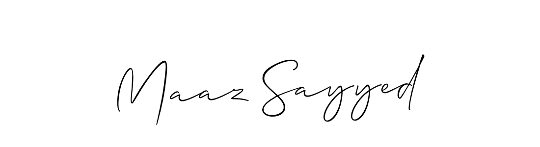 How to make Maaz Sayyed signature? Allison_Script is a professional autograph style. Create handwritten signature for Maaz Sayyed name. Maaz Sayyed signature style 2 images and pictures png