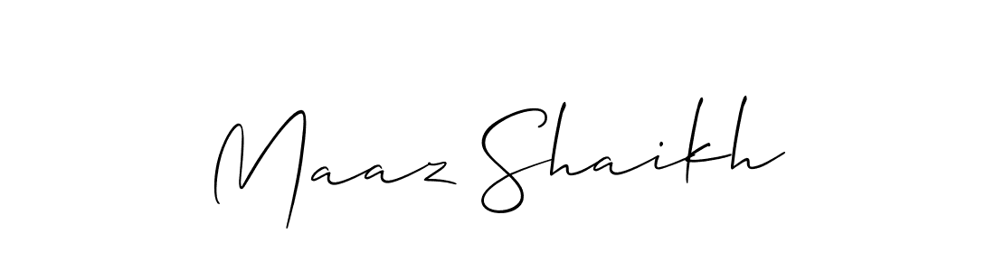 Make a beautiful signature design for name Maaz Shaikh. With this signature (Allison_Script) style, you can create a handwritten signature for free. Maaz Shaikh signature style 2 images and pictures png