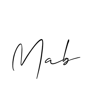 Mab stylish signature style. Best Handwritten Sign (Allison_Script) for my name. Handwritten Signature Collection Ideas for my name Mab. Mab signature style 2 images and pictures png