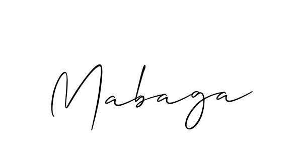 Make a beautiful signature design for name Mabaga. With this signature (Allison_Script) style, you can create a handwritten signature for free. Mabaga signature style 2 images and pictures png