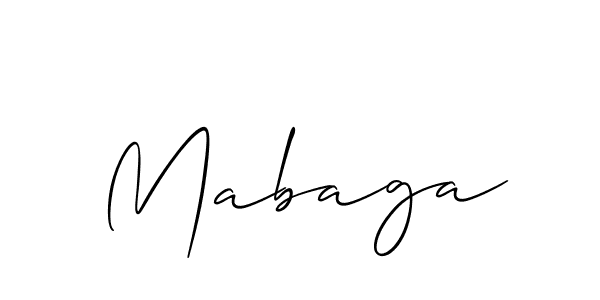 Design your own signature with our free online signature maker. With this signature software, you can create a handwritten (Allison_Script) signature for name Mabaga. Mabaga signature style 2 images and pictures png