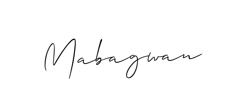 Make a beautiful signature design for name Mabagwan. With this signature (Allison_Script) style, you can create a handwritten signature for free. Mabagwan signature style 2 images and pictures png