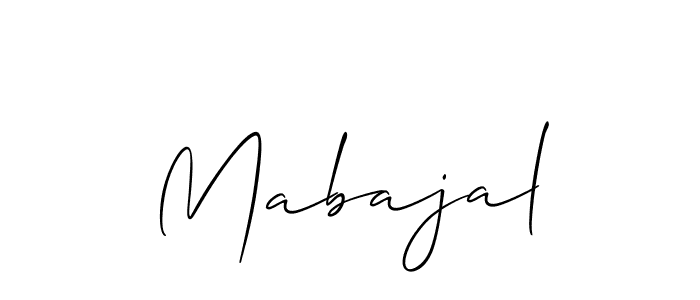 It looks lik you need a new signature style for name Mabajal. Design unique handwritten (Allison_Script) signature with our free signature maker in just a few clicks. Mabajal signature style 2 images and pictures png