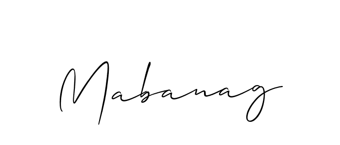 It looks lik you need a new signature style for name Mabanag. Design unique handwritten (Allison_Script) signature with our free signature maker in just a few clicks. Mabanag signature style 2 images and pictures png