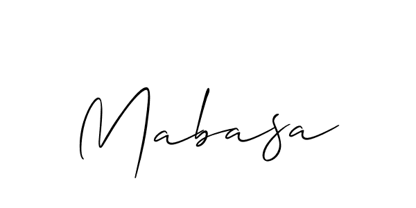 Design your own signature with our free online signature maker. With this signature software, you can create a handwritten (Allison_Script) signature for name Mabasa. Mabasa signature style 2 images and pictures png