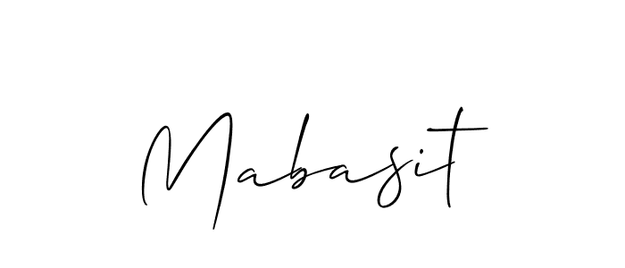 Use a signature maker to create a handwritten signature online. With this signature software, you can design (Allison_Script) your own signature for name Mabasit. Mabasit signature style 2 images and pictures png