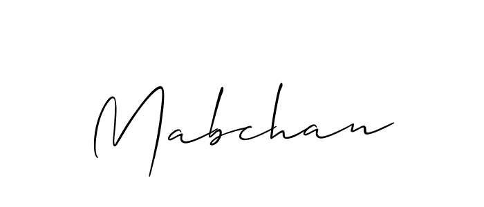 Design your own signature with our free online signature maker. With this signature software, you can create a handwritten (Allison_Script) signature for name Mabchan. Mabchan signature style 2 images and pictures png