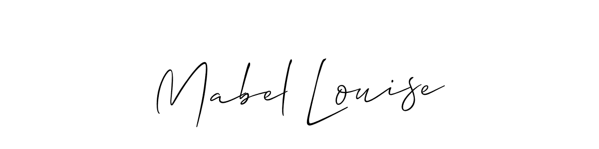Allison_Script is a professional signature style that is perfect for those who want to add a touch of class to their signature. It is also a great choice for those who want to make their signature more unique. Get Mabel Louise name to fancy signature for free. Mabel Louise signature style 2 images and pictures png