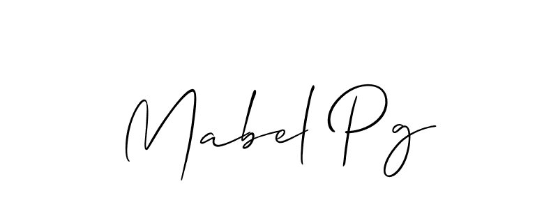 Mabel Pg stylish signature style. Best Handwritten Sign (Allison_Script) for my name. Handwritten Signature Collection Ideas for my name Mabel Pg. Mabel Pg signature style 2 images and pictures png