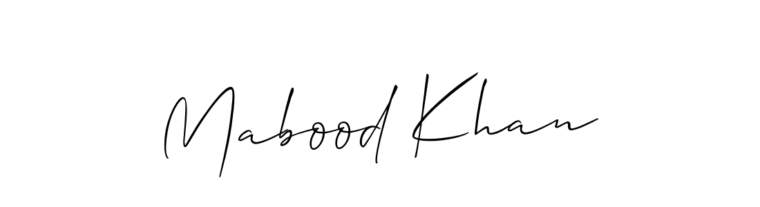 Use a signature maker to create a handwritten signature online. With this signature software, you can design (Allison_Script) your own signature for name Mabood Khan. Mabood Khan signature style 2 images and pictures png