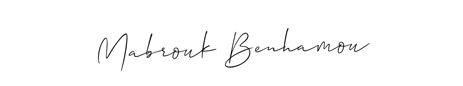 Mabrouk Benhamou stylish signature style. Best Handwritten Sign (Allison_Script) for my name. Handwritten Signature Collection Ideas for my name Mabrouk Benhamou. Mabrouk Benhamou signature style 2 images and pictures png