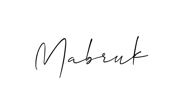 Also we have Mabruk name is the best signature style. Create professional handwritten signature collection using Allison_Script autograph style. Mabruk signature style 2 images and pictures png