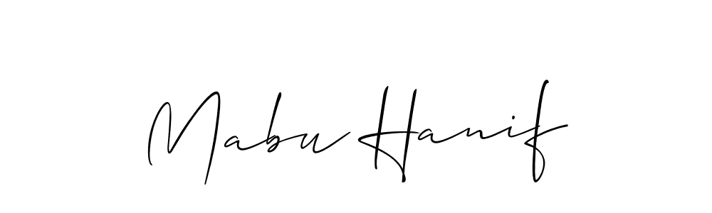 You should practise on your own different ways (Allison_Script) to write your name (Mabu Hanif) in signature. don't let someone else do it for you. Mabu Hanif signature style 2 images and pictures png