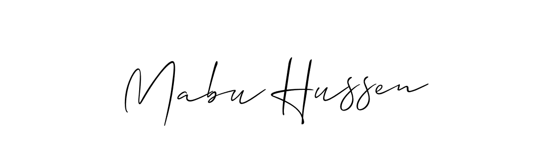 The best way (Allison_Script) to make a short signature is to pick only two or three words in your name. The name Mabu Hussen include a total of six letters. For converting this name. Mabu Hussen signature style 2 images and pictures png