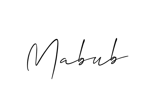 You should practise on your own different ways (Allison_Script) to write your name (Mabub) in signature. don't let someone else do it for you. Mabub signature style 2 images and pictures png