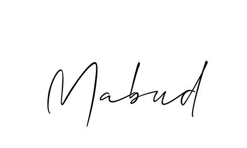 Make a beautiful signature design for name Mabud. With this signature (Allison_Script) style, you can create a handwritten signature for free. Mabud signature style 2 images and pictures png