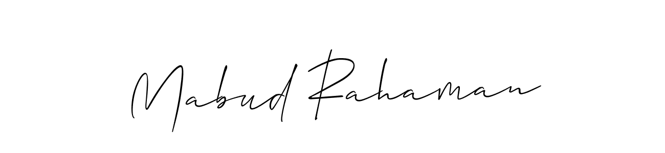 Create a beautiful signature design for name Mabud Rahaman. With this signature (Allison_Script) fonts, you can make a handwritten signature for free. Mabud Rahaman signature style 2 images and pictures png