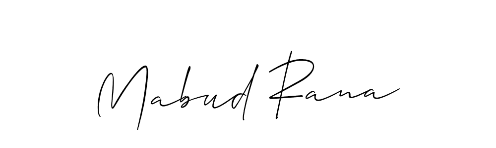 Use a signature maker to create a handwritten signature online. With this signature software, you can design (Allison_Script) your own signature for name Mabud Rana. Mabud Rana signature style 2 images and pictures png