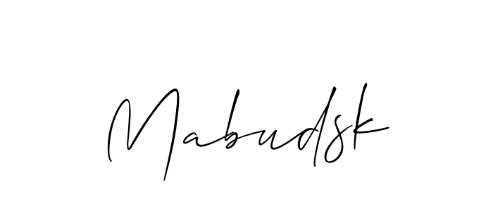 Design your own signature with our free online signature maker. With this signature software, you can create a handwritten (Allison_Script) signature for name Mabudsk. Mabudsk signature style 2 images and pictures png