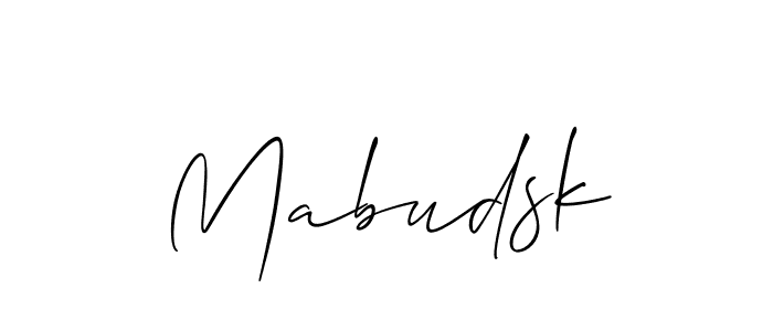 Design your own signature with our free online signature maker. With this signature software, you can create a handwritten (Allison_Script) signature for name Mabudsk. Mabudsk signature style 2 images and pictures png