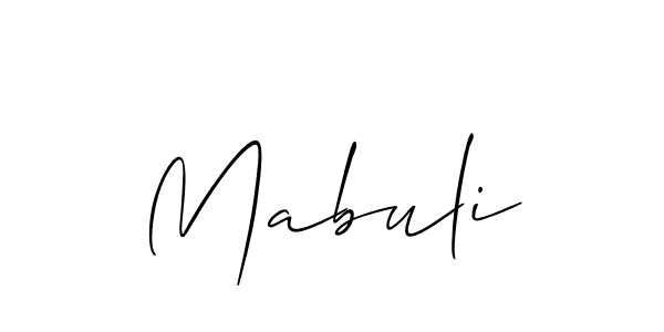 Design your own signature with our free online signature maker. With this signature software, you can create a handwritten (Allison_Script) signature for name Mabuli. Mabuli signature style 2 images and pictures png