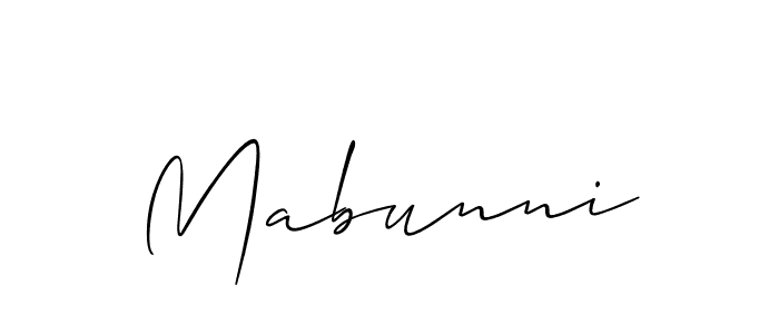 You should practise on your own different ways (Allison_Script) to write your name (Mabunni) in signature. don't let someone else do it for you. Mabunni signature style 2 images and pictures png